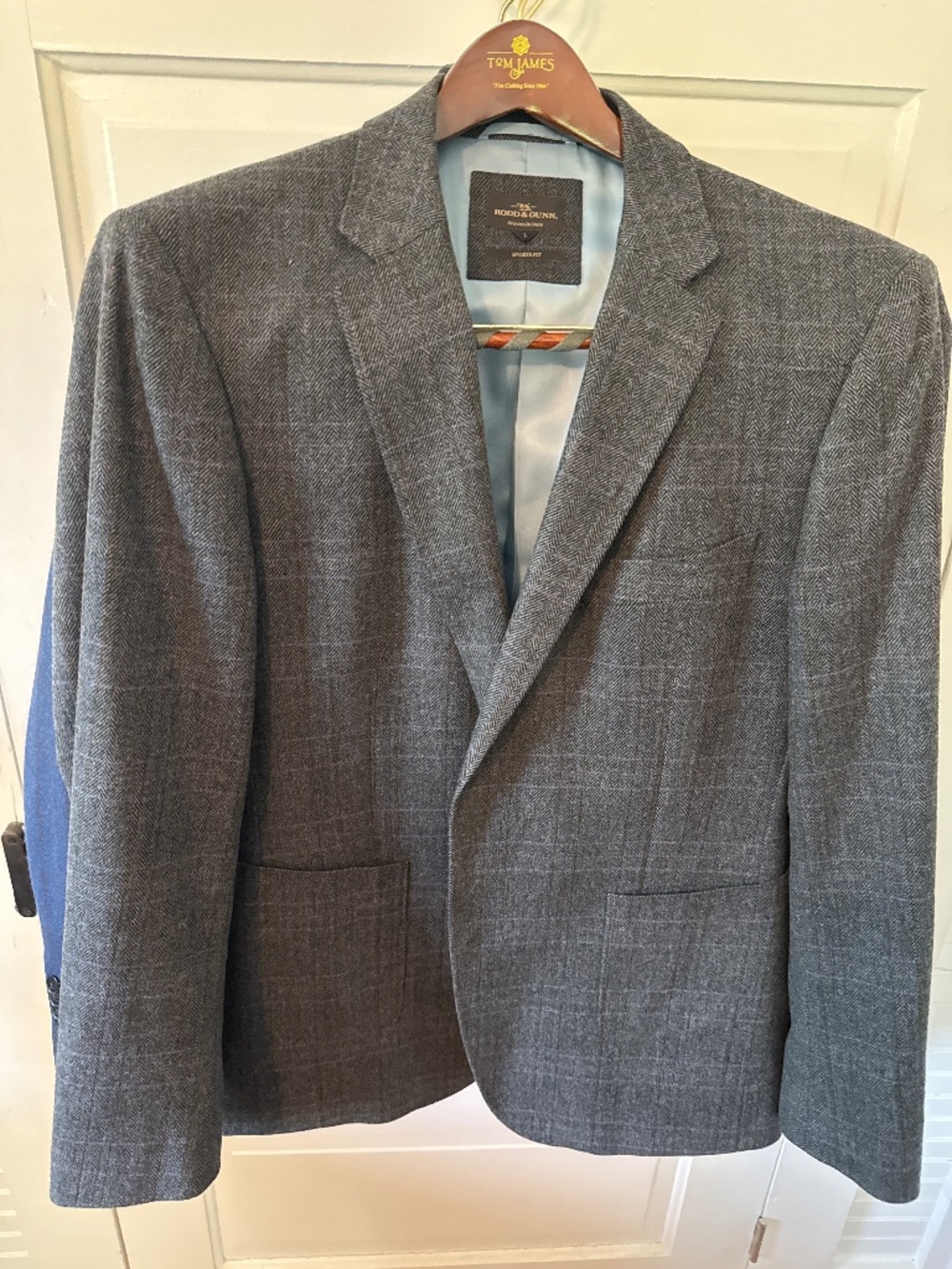 Rod & Gun Men’s Sport Coat – Size L Slim – Gray Herringbone Wool Cashmere Blazer